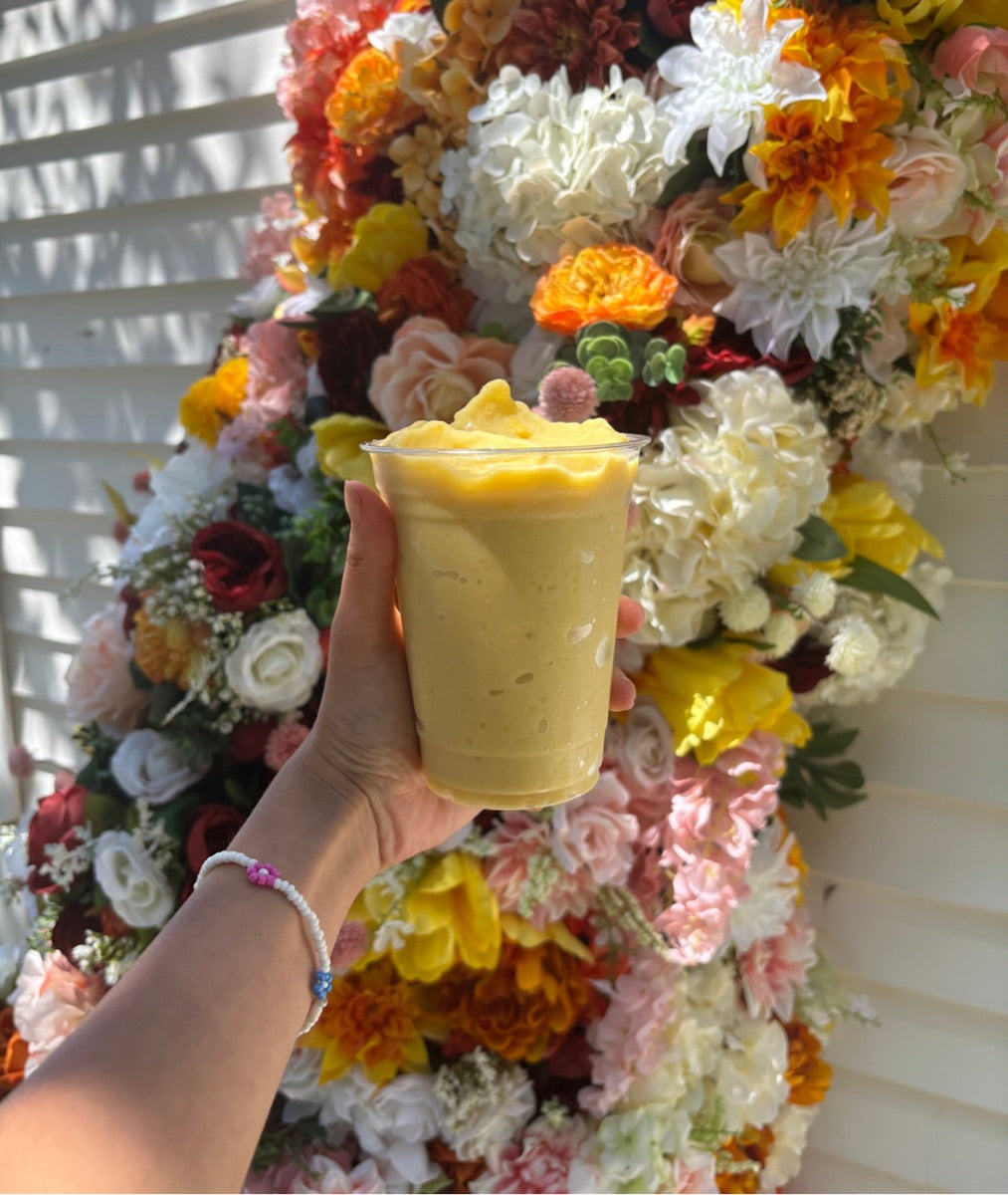 Peach mango smoothie from Love Coffee Roasters